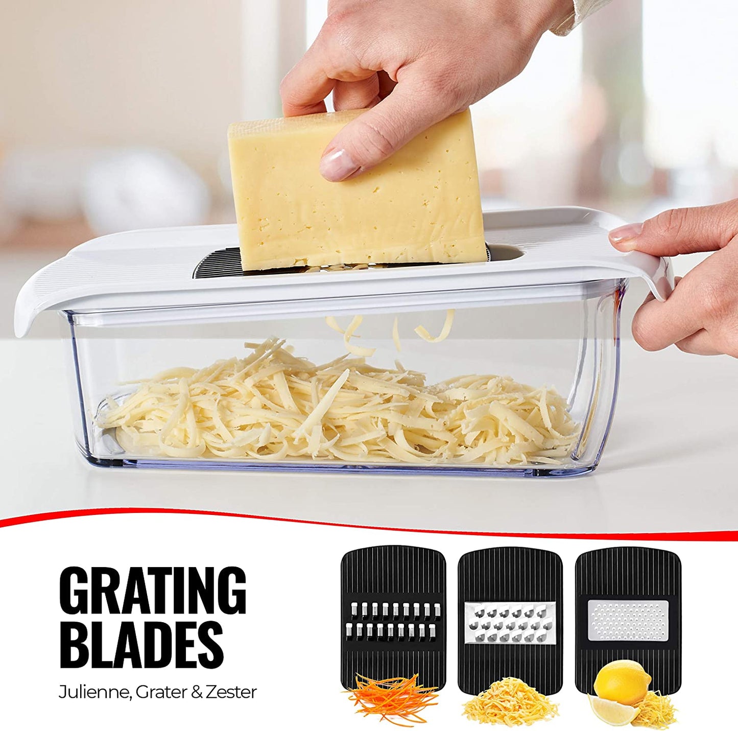 11-In-1 Mandoline Vegetable Slicer Spiralizer - Kitchen Mandolin Slicer Food Slicer Veg Slicer - Mandoline Slicer Professional Onion Potato Salad Julienne Egg Slicer Cheese Grater Zester Juicer Peeler