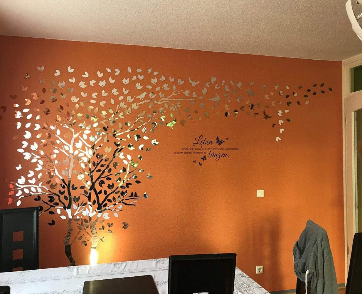 3D DIY Tree Wall Sticker Large Family Bird and Tree Wall Decal Art Mural Stickers Home Decor for Living Room Bedroom Nursery Kindergarten Home Decoration TV Backdrop Wall