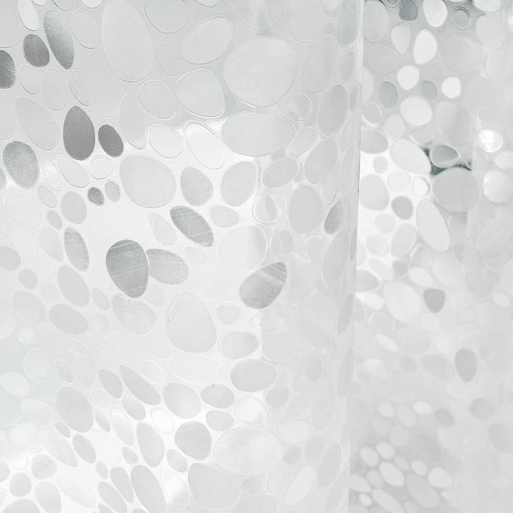 Shower Curtains Mould Proof Resistant, EVA Waterproof Heavy Duty Bathroom Curtains with 5 Magnets, 180 X 180 Cm, Cobblestone
