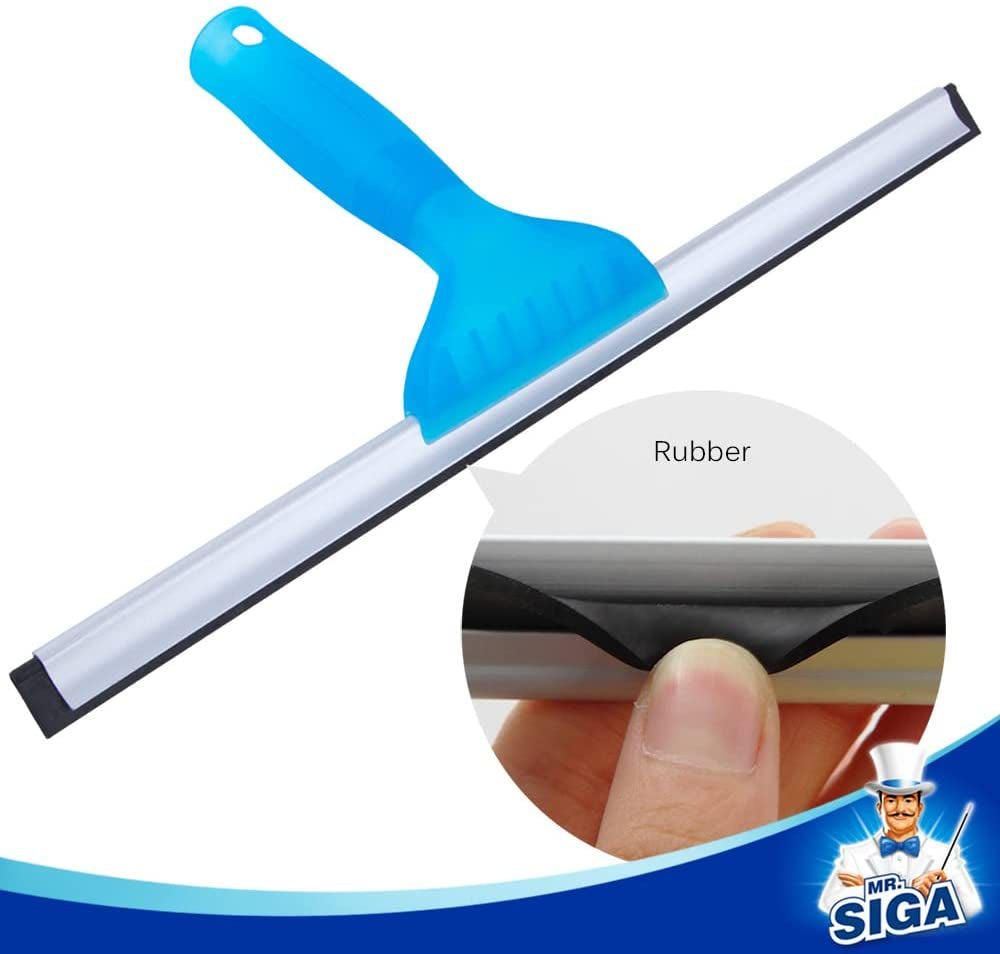 Professional Window Cleaning Combo - Squeegee & Microfiber Window Scrubber, 14"