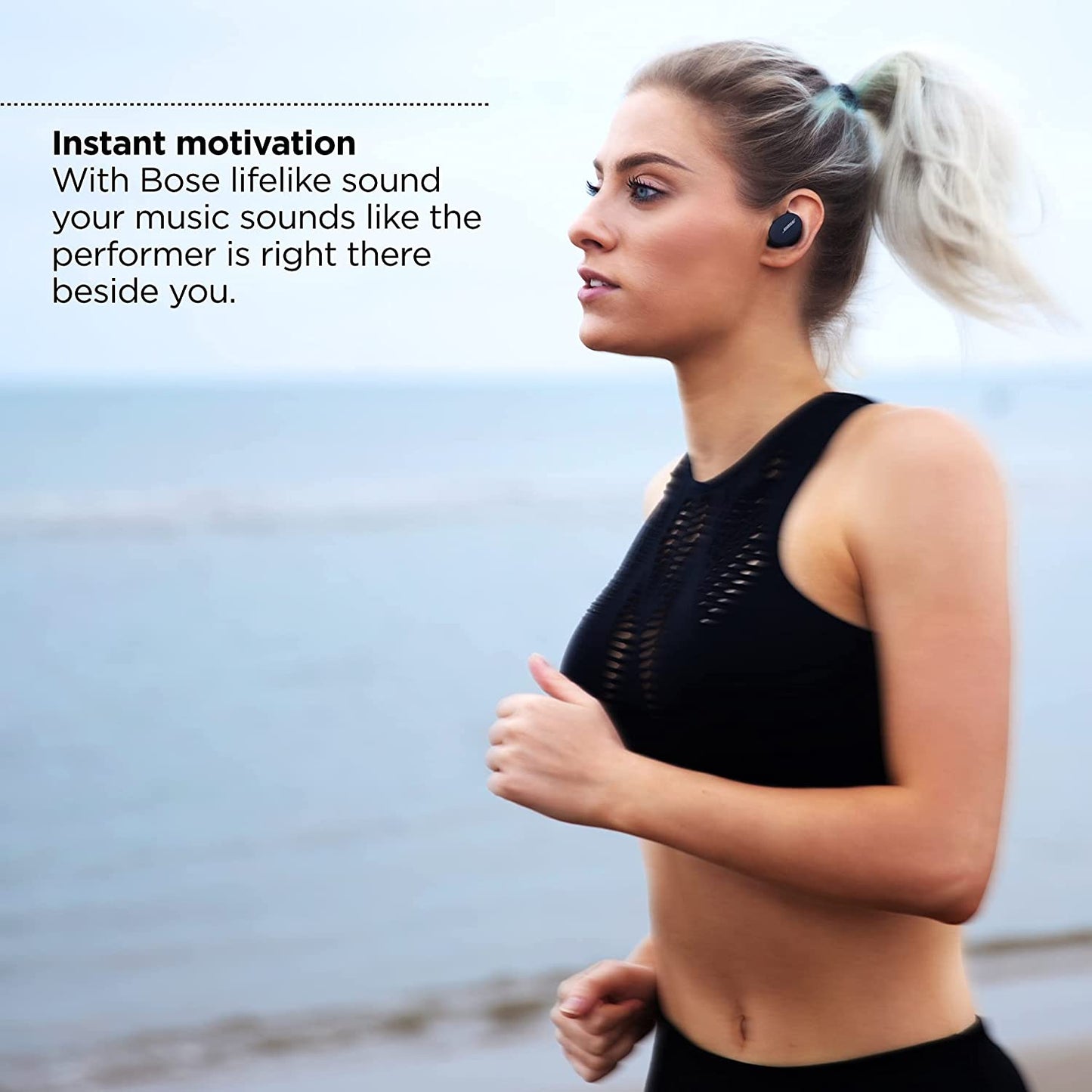 Sport Earbuds—True Wireless Earphones—Bluetooth Headphones for Workouts and Running—Baltic Blue