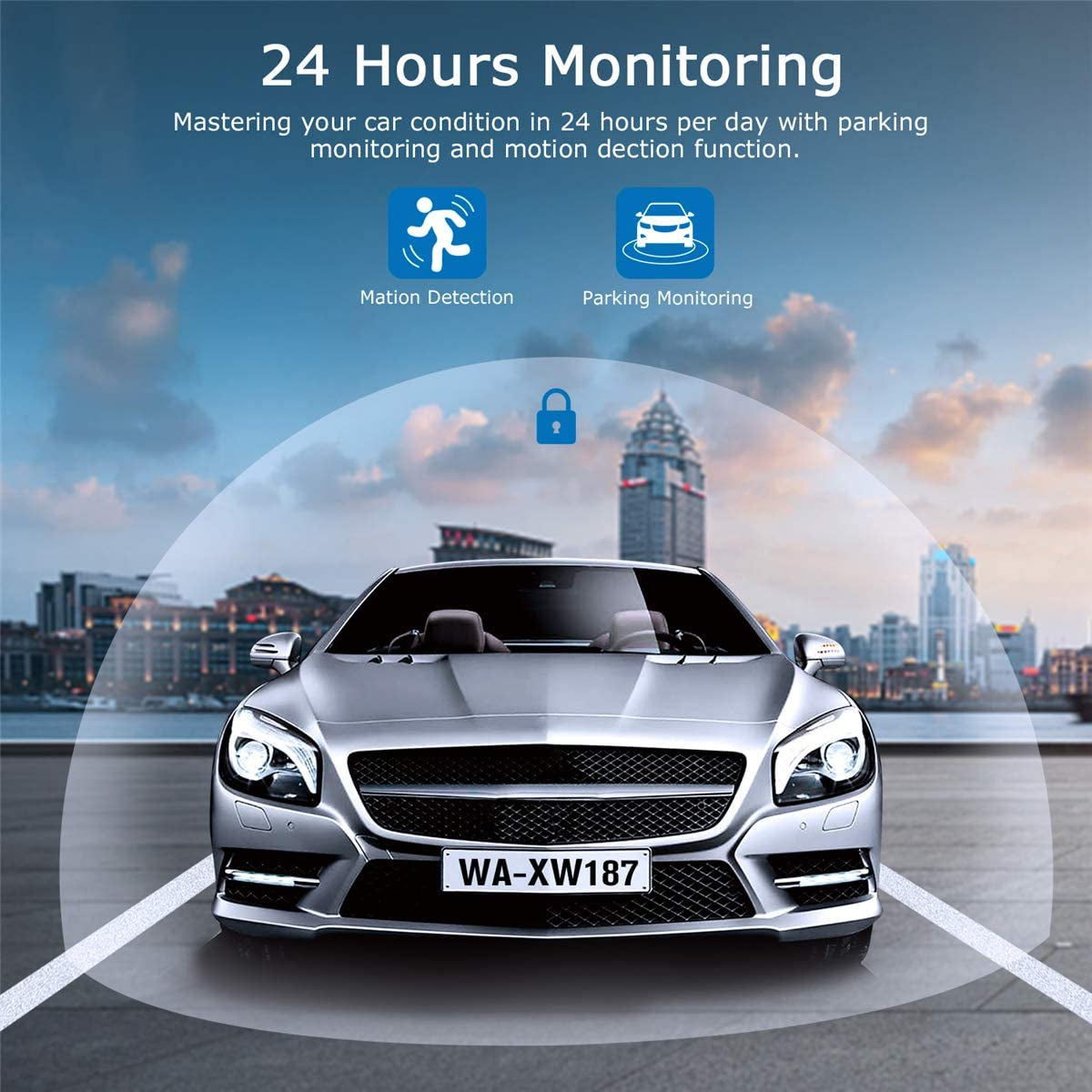 Dash Cam 1080P Full HD Car Camera DVR Dashboard Camera Video Recorder in Car Camera Dashcam for Cars 170 Wide Angle WDR with 3.0" LCD Display Night Vision Motion Detection and G-Sensor