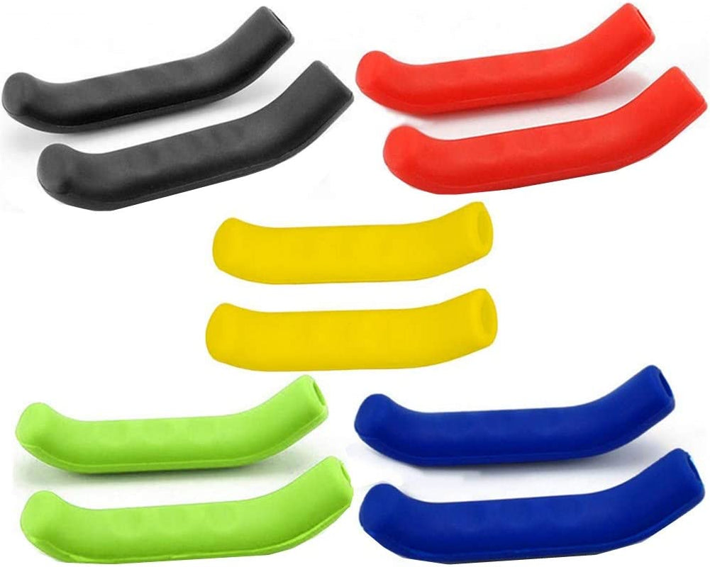 5 Pairs Brake Handle Sleeve Silicone Waterproof Bike Brake Lever Protection Cover Anti-Slip Comfortable Bicycle Brake Lever Sleeve Grip for Most of Regular Bike Road Bike Mountain Bicycle(5 Colors)