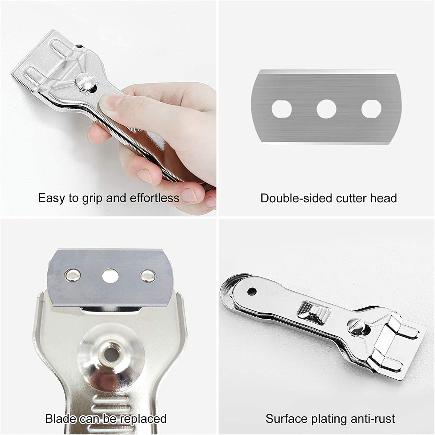 Glass Scraper Cleaning Scraper Non Scratch Suitable for Glass Ceramic and Induction Cooktops Perfect for Electric, Halogen, Induction Hob & Tough Stain (2 Hob Scraper with 10 Extra Blades)