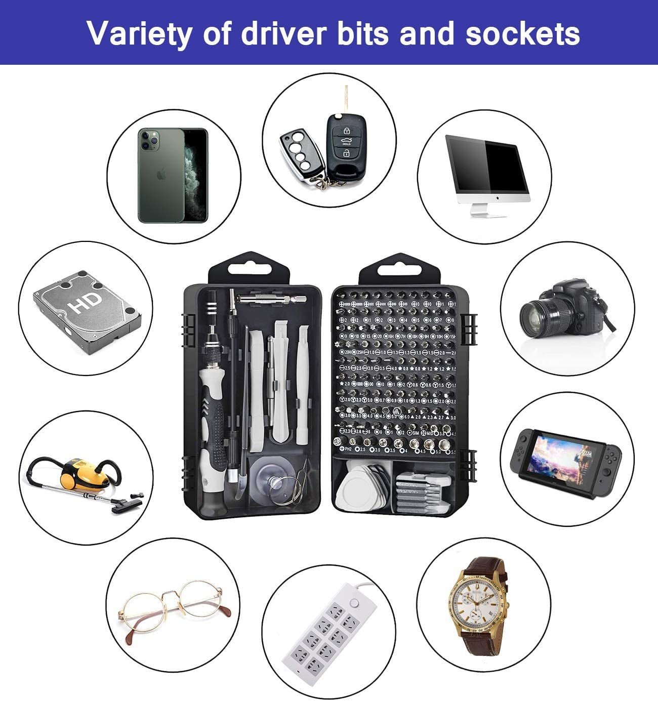 Precision Screwdrivers Set, 130 in 1 Mini Screwdriver Set DIY Repair Tools Kit for Iphone Laptop PC Watch Glasses Xbox and Other Electronices Small Screwdriver Kit with Magnetic Memory Mat