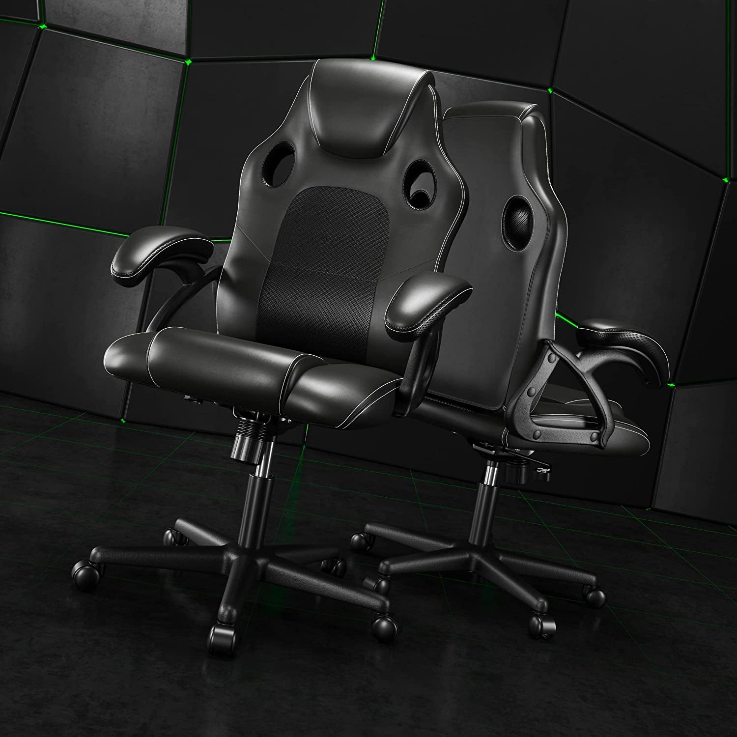 .Gaming Chair Office Chair Swivel Chair Computer Chair Work Chair Desk Chair Ergonomic Chair Racing Chair Leather Chair PC Gaming Chair (Black)