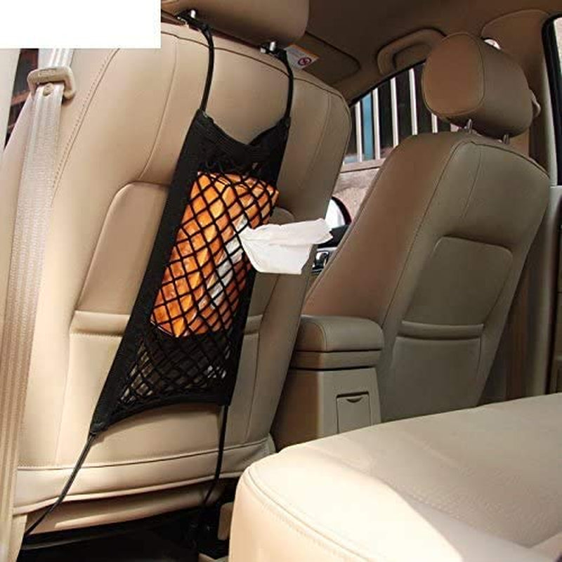 Universal Car Seat Storage Mesh/Organizer - Mesh Cargo Net Hook Pouch Holder for Bag Luggage Pets Children Kids Disturb Stopper