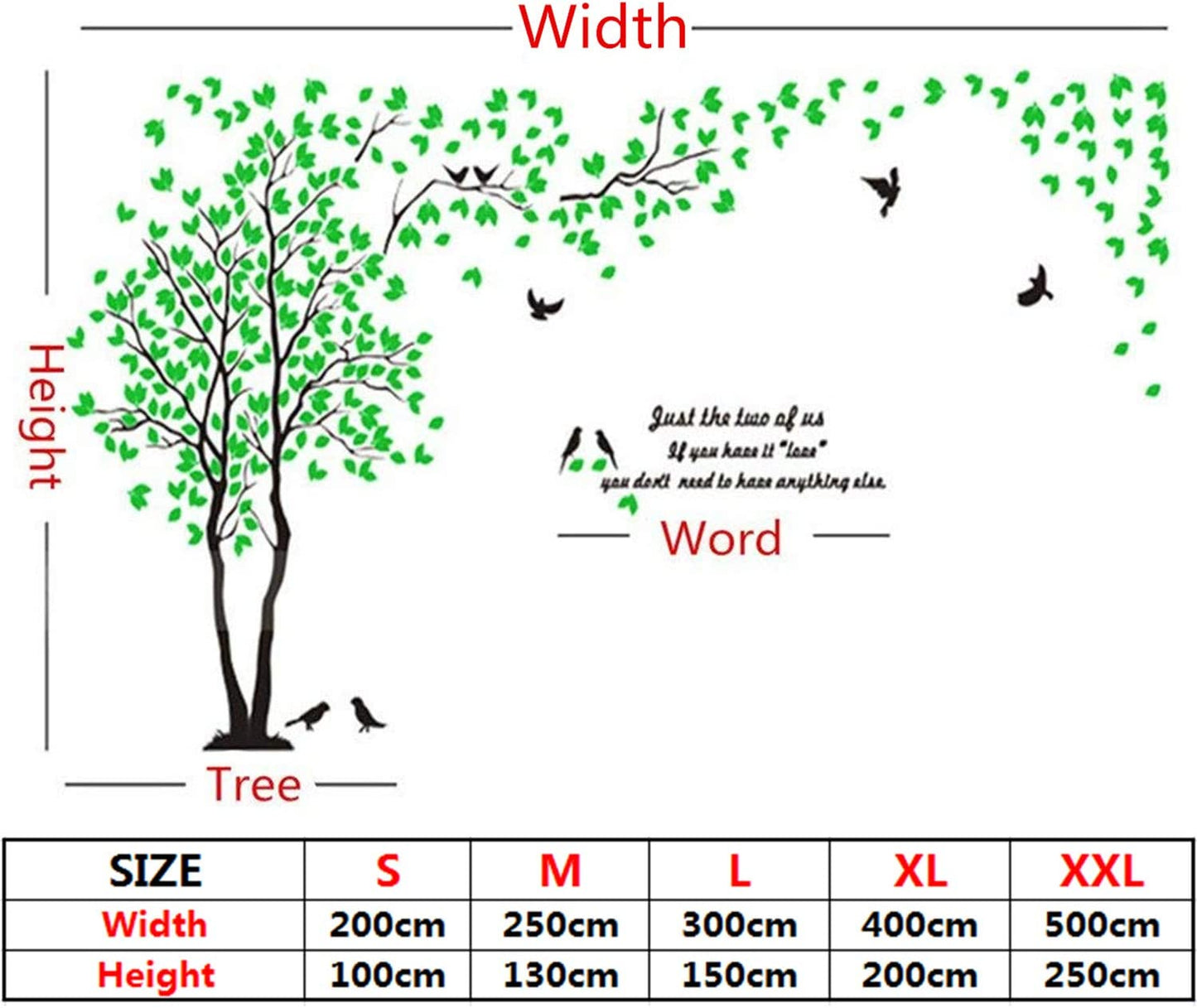 3D DIY Tree Wall Sticker Large Family Bird and Tree Wall Decal Art Mural Stickers Home Decor for Living Room Bedroom Nursery Kindergarten Home Decoration TV Backdrop Wall