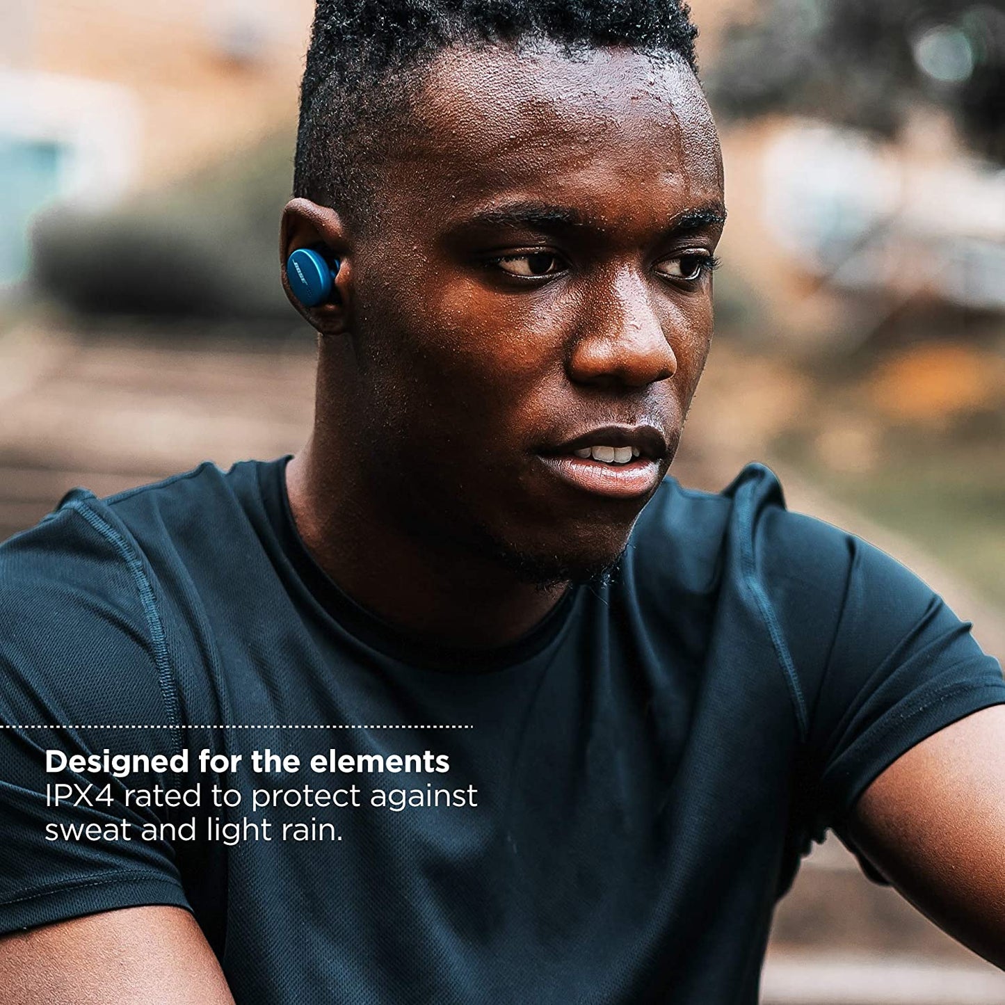 Sport Earbuds—True Wireless Earphones—Bluetooth Headphones for Workouts and Running—Baltic Blue