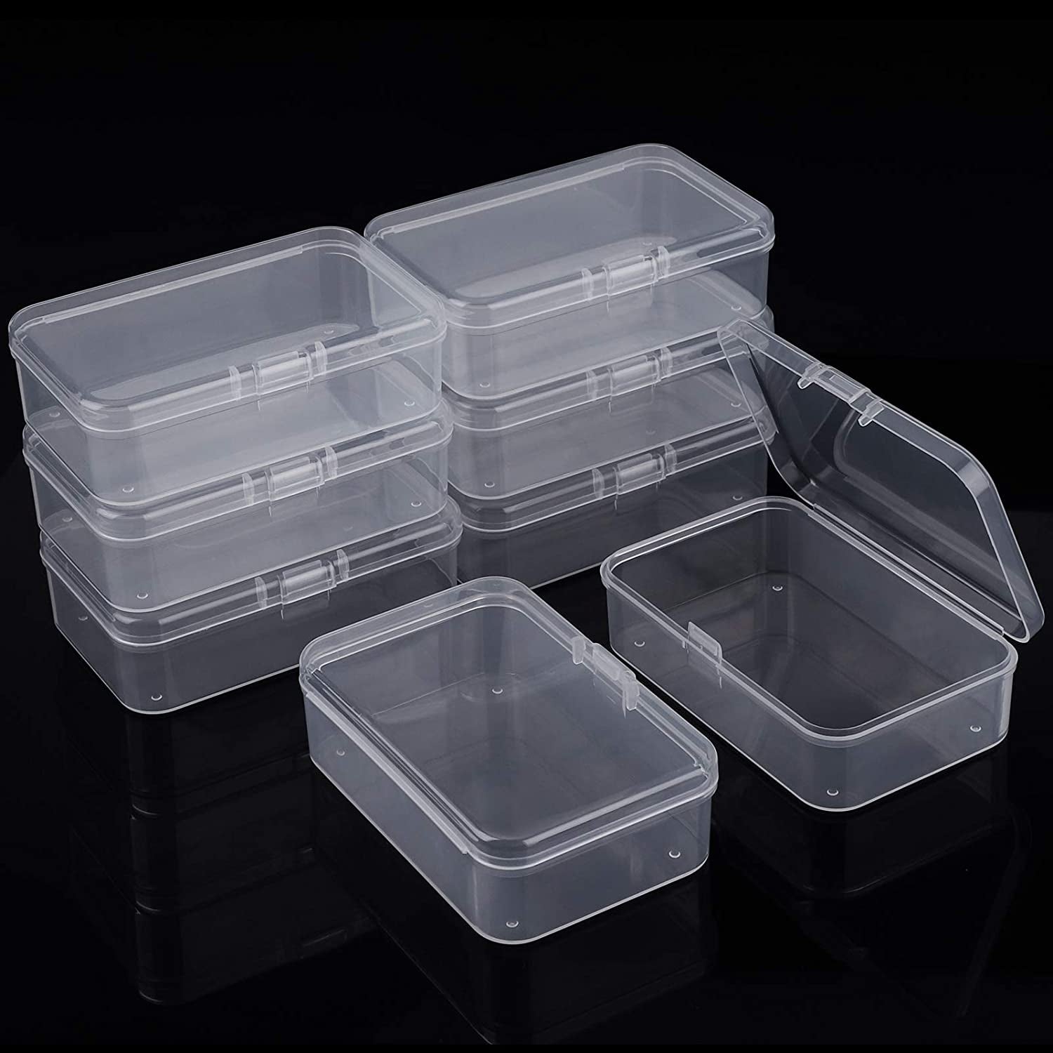 8 Pack Clear Plastic Bead Storage Containers Box with Lid, Bead Storag –  Friendly-Days