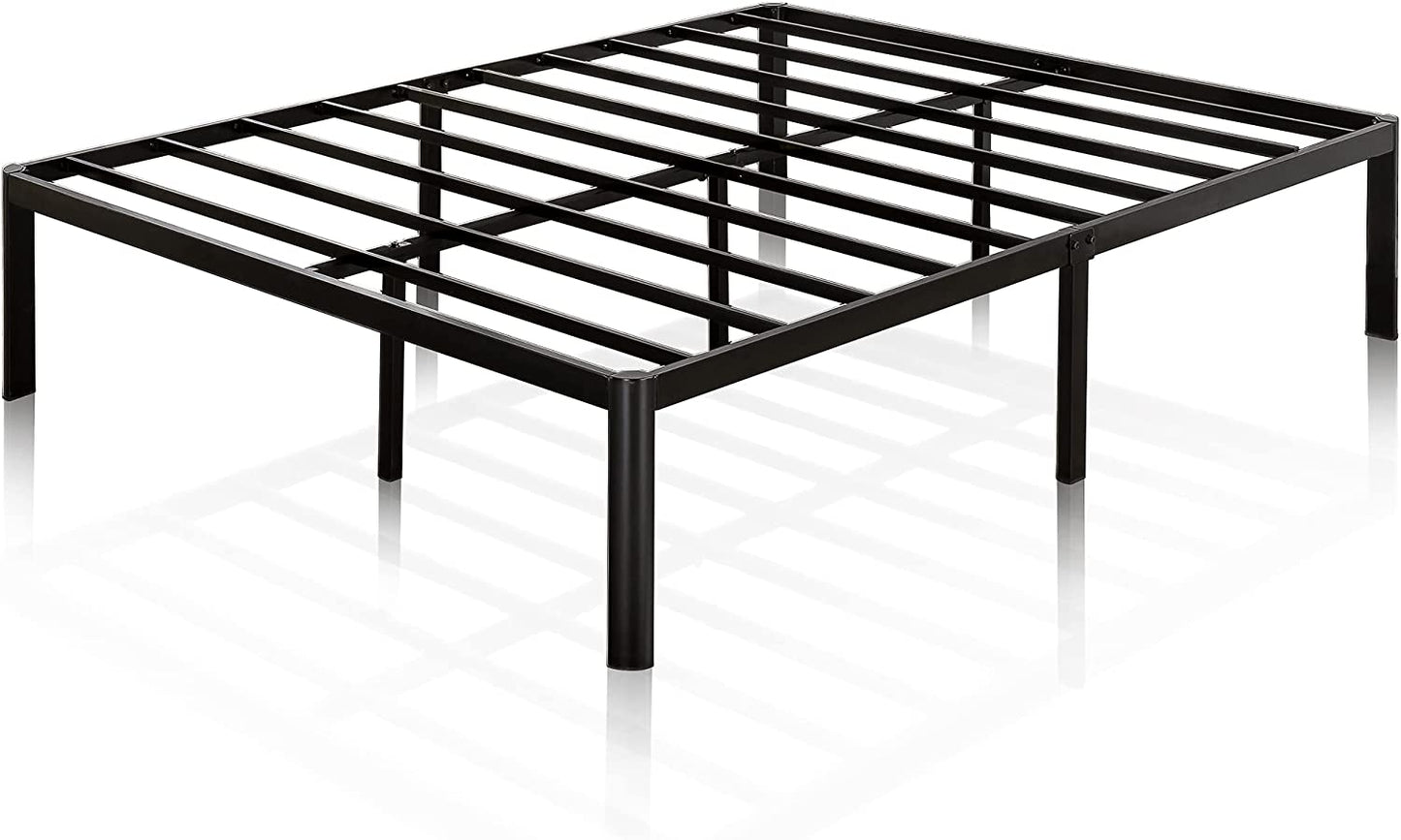 Van 41 Cm Metal Platform Bed Frame | Steel Slat Support | Easy Assembly | under Bed Storage | Double | Black
