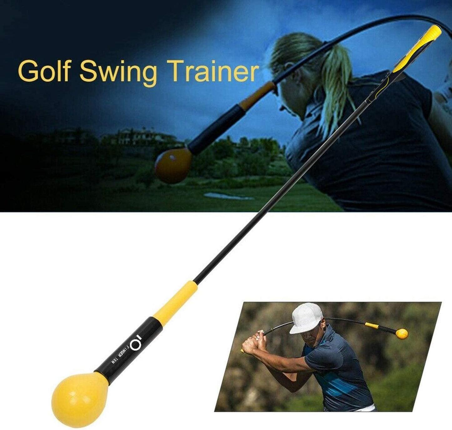 Golf Swing Trainer Training Aid Warm-Up Strength Speed Stick Tempo Ball Practice Tool 40 48 Inch, Golf Club Equipment Aids On-Course Accessory Grip Strength Outdoor