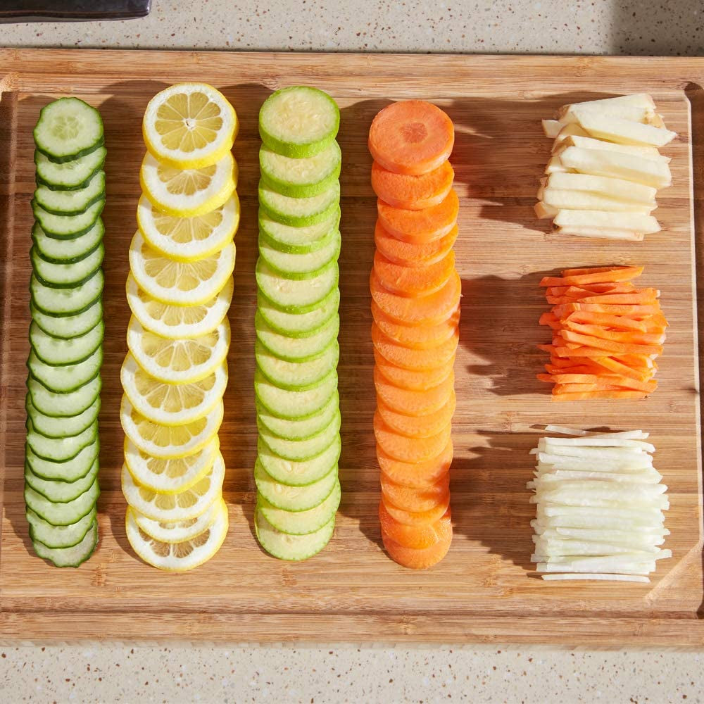 Mandoline Vegetable Slicer, Manual Kitchen Veg Chopper Stainless Steel Blade for Julienne, Cubes, Fried Potato Carrot, Cucumber