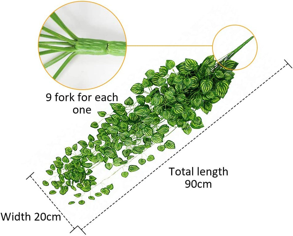 Artificial Ivy Garland,2Pcs Ivy Garland Fake Vine UV Resistant Greenery Leaves Fake Plants Hanging Vine Plant for Home Kitchen Garden Office Wedding Wall Decoration Indoor Outdoor