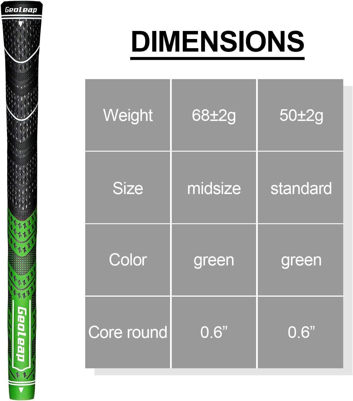 Golf Grips Set of 13- Cord Rubber Compound Material, Hybrid Golf Club Grips, All Weather Performance.