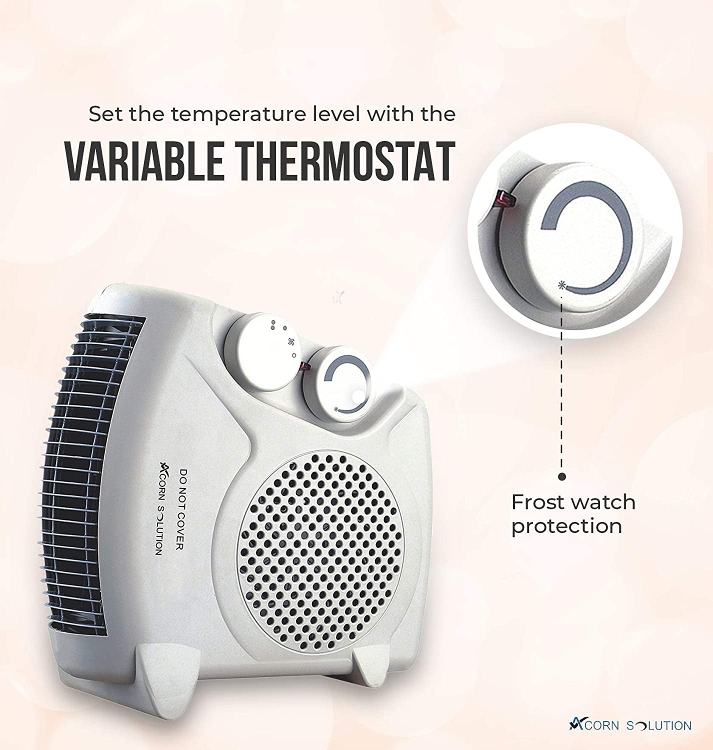 Electric Fan Heater, Portable 2KW Fan Heater with Adjustable Thermostat (Fan Heater)