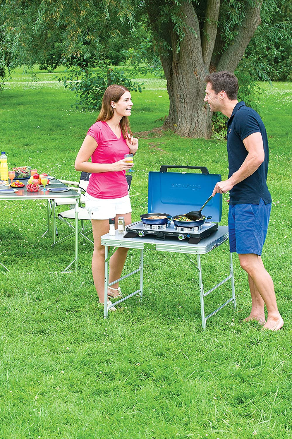 , Portable Two Burner Gas Cooker with Windshield, 4400 Watt