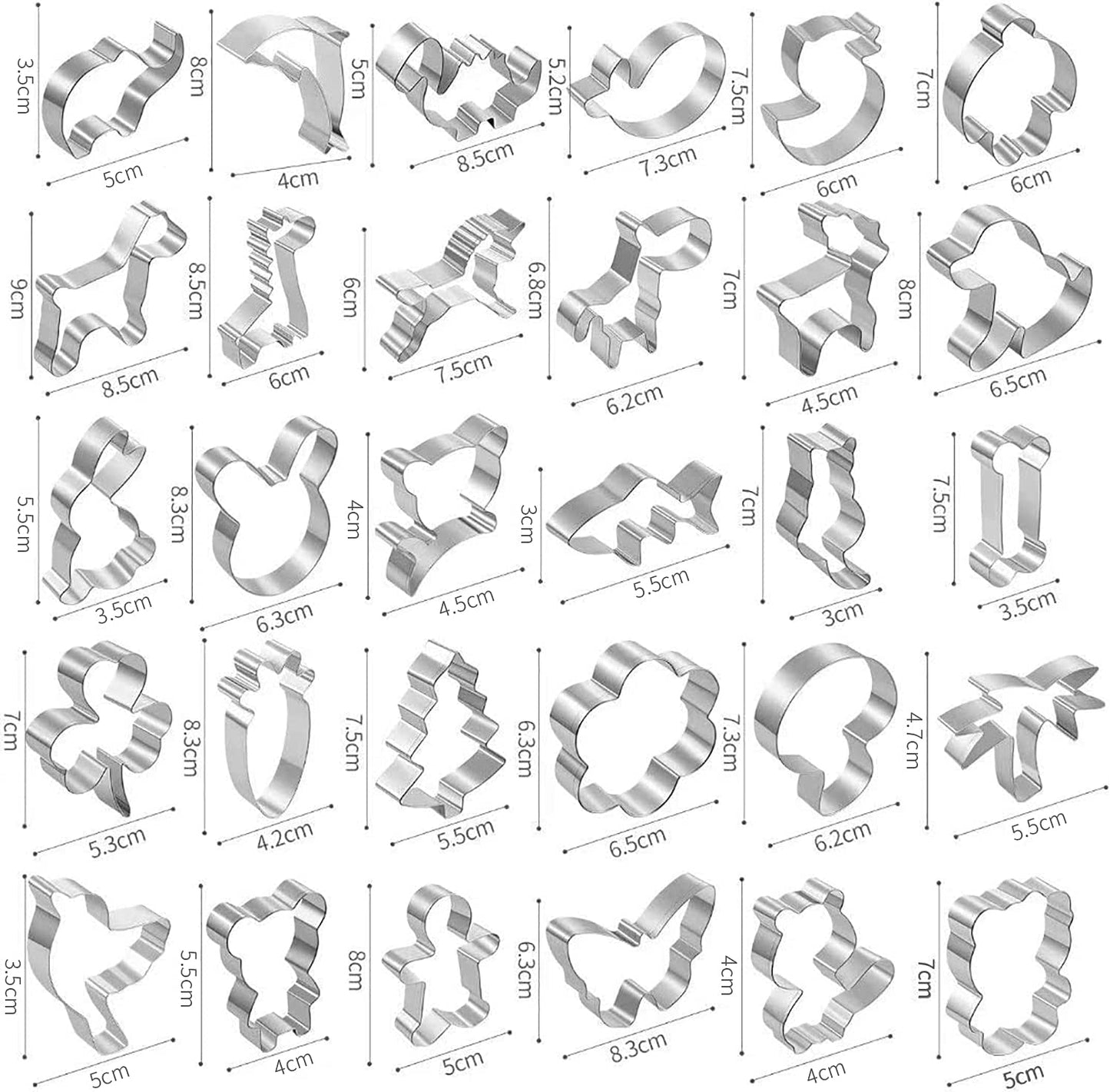 Cookie Cutters - 30 Pcs Cartoon Biscuit Cutter Mould Set for DIY Baking Cake Fondant Sugarcraft Pastry Bakeware Decoration