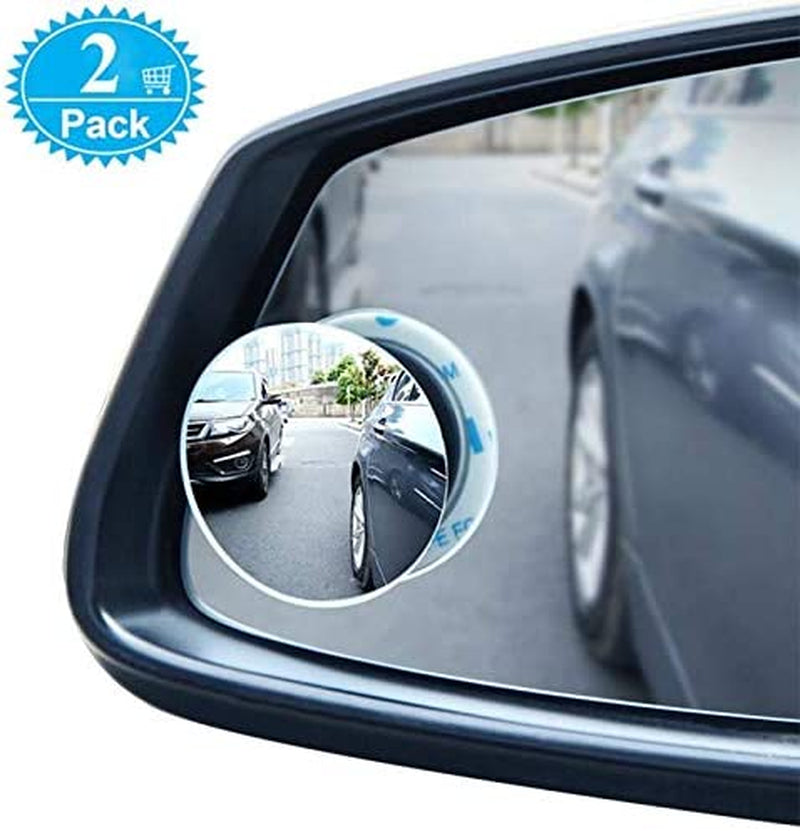 Blind Spot Mirrors for Cars - Waterproof 360°Rotatable Convex Rear View Mirror for Universal Cars -2 Pack