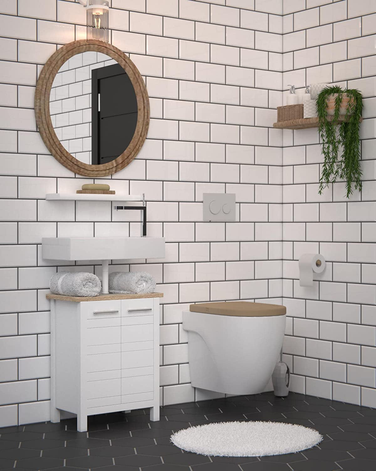 under Sink Unit, White, H 60.5Cm X W 48Cm X D 30Cm