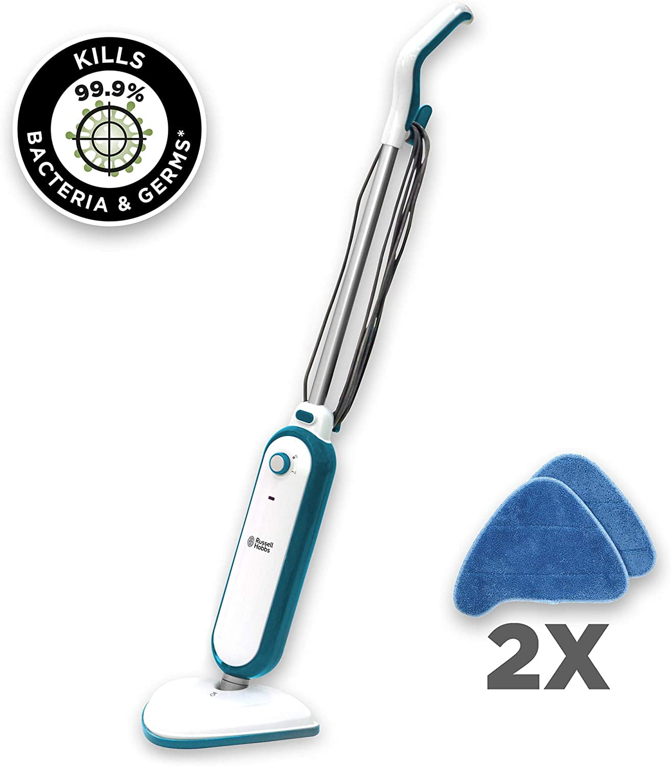 RHSM1001-G Steam and Clean Steam Mop White & Aqua - Free 2 Year Guarantee
