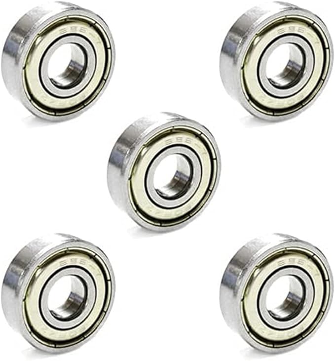 Ball Bearings, Multifunctional Deep Groove Ball Bearing for Office Equipment, Micro-motors, Small Rotary Motors, Double Shielded, 15x6x5 mm (5 Pcs)