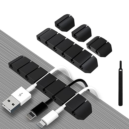 5 Pcs Cable Organisers Clip, Organizer Self Adhesive Holders,Cable Management Wire Holder for Tidy Clips Desk Office Accessories and Home,Mouse,USB, Phone Cable (5 Pcs)