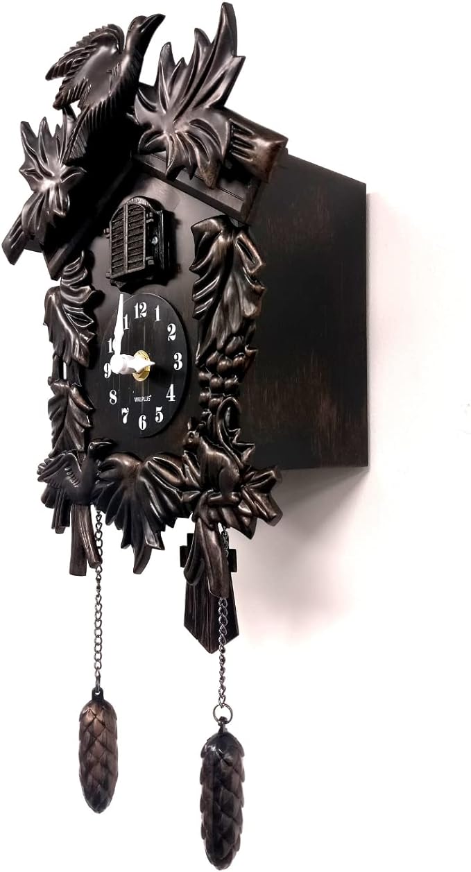 WALPLUS 24x31x13cm Black Forest Cuckoo Clock Classic Clock Home DIY Decoration Office Accessories Minimalist Design Bedroom Decor Stylish Living Room Gift