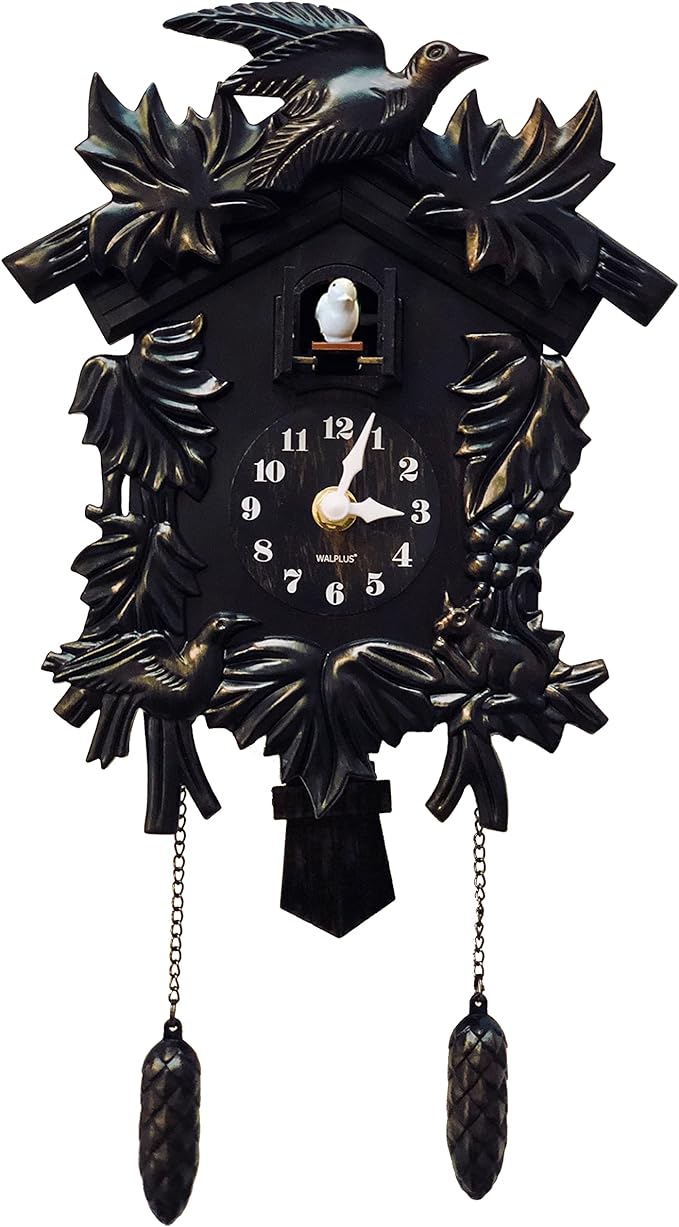 WALPLUS 24x31x13cm Black Forest Cuckoo Clock Classic Clock Home DIY Decoration Office Accessories Minimalist Design Bedroom Decor Stylish Living Room Gift