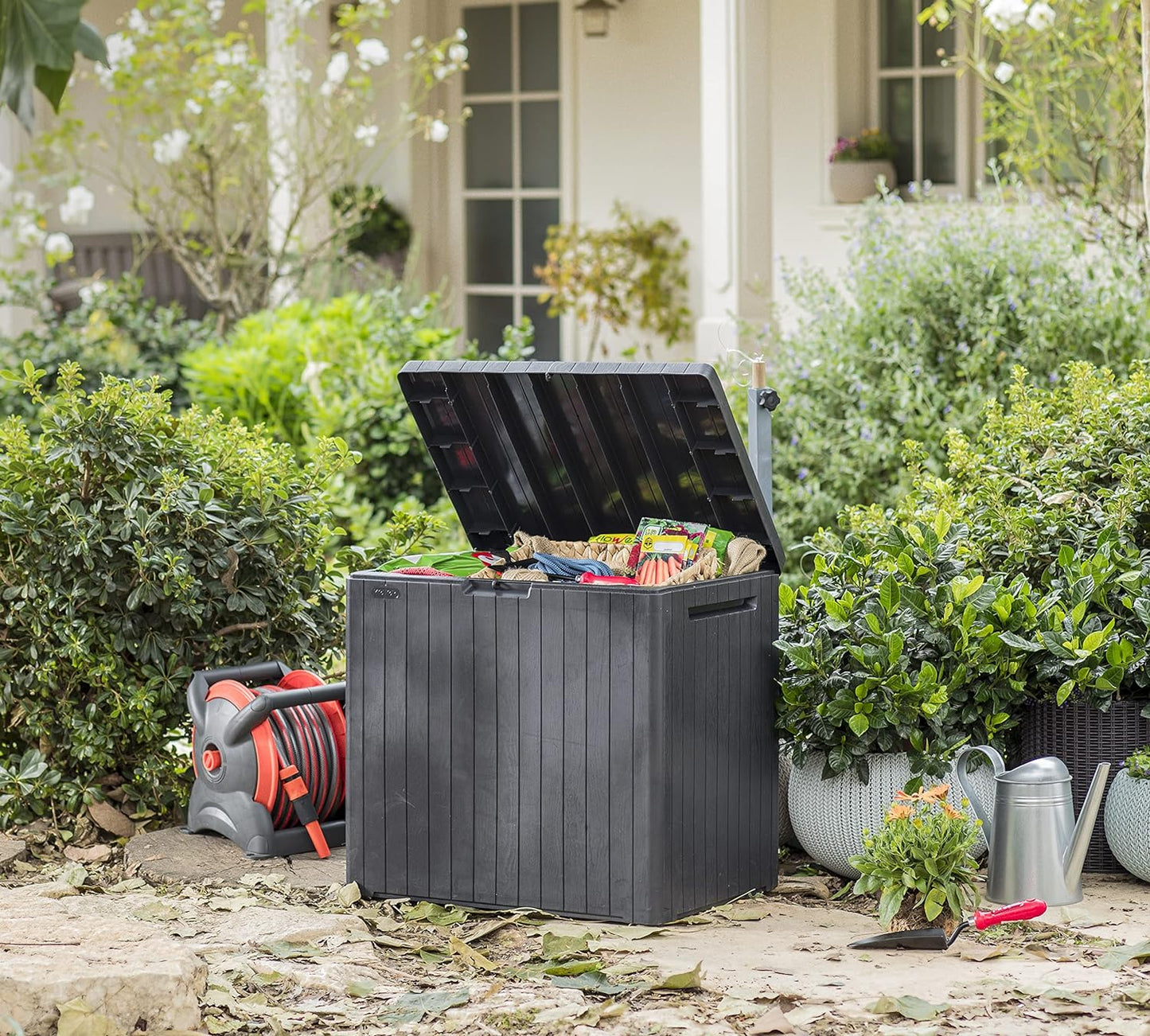 City Outdoor Storage Box Garden Furniture 57.8 x 44 x 55 cm - Dark Grey