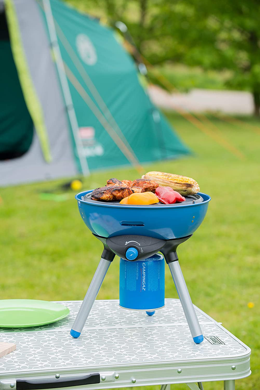 Party Grill Gas Stove, Small Gas Grill and Camping Cooker in One, Camping Stove for Camping or Festivals, Versatile Cooking Options, Space-Saving to Transport