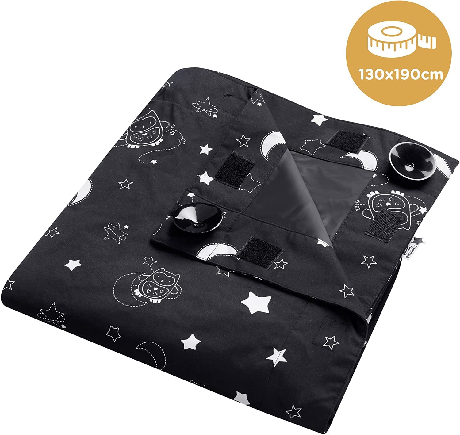Sleeptime Portable Blackout Blind with Suction Cups, Adjustable and Lightweight, Large, 130 X 198Cm