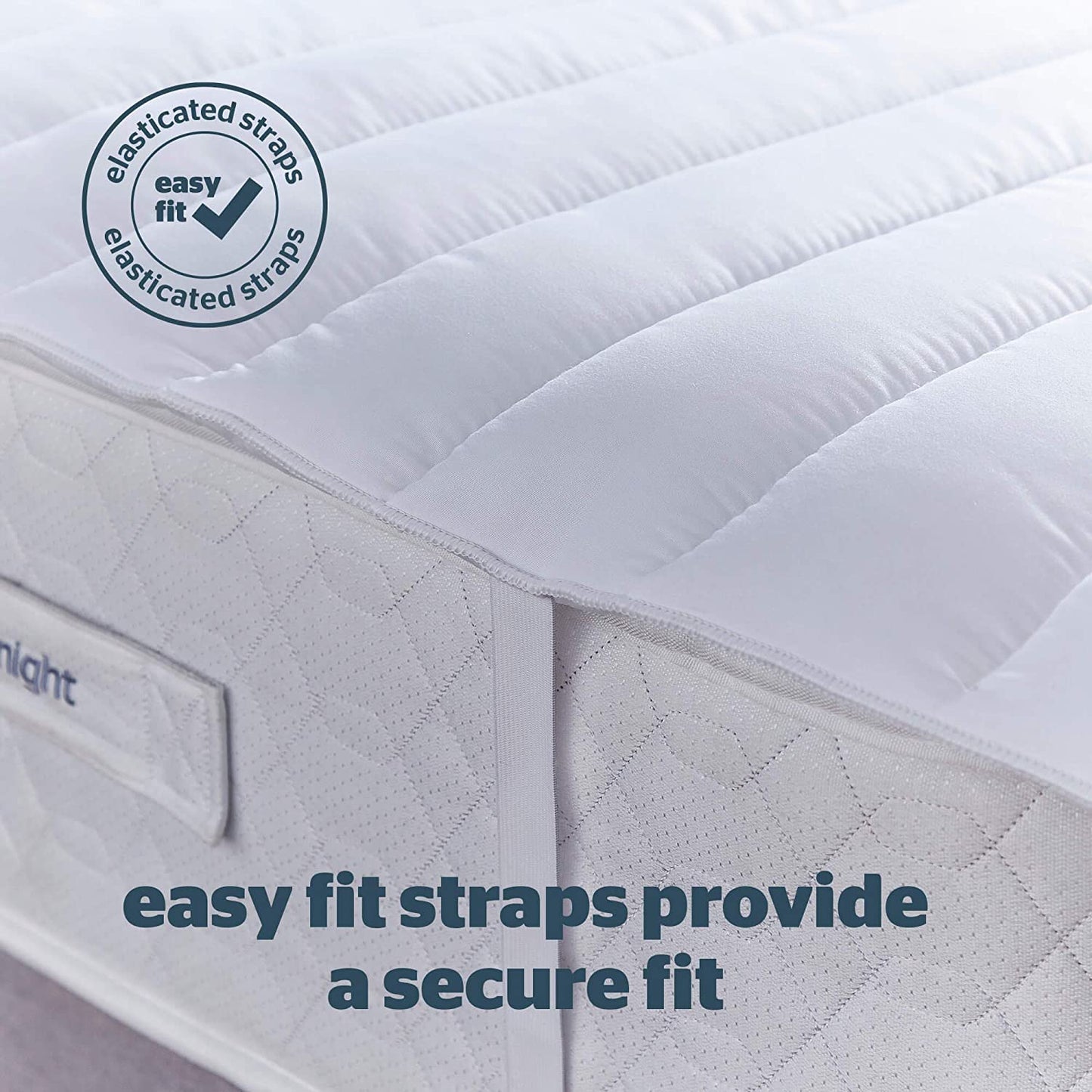 Deep Sleep Double Mattress Topper - Best Thick Soft Comfy Toppers for Bed Caravan Campervan Sofa Beds - Machine Washable Hypoallergenic Bed Topper, White