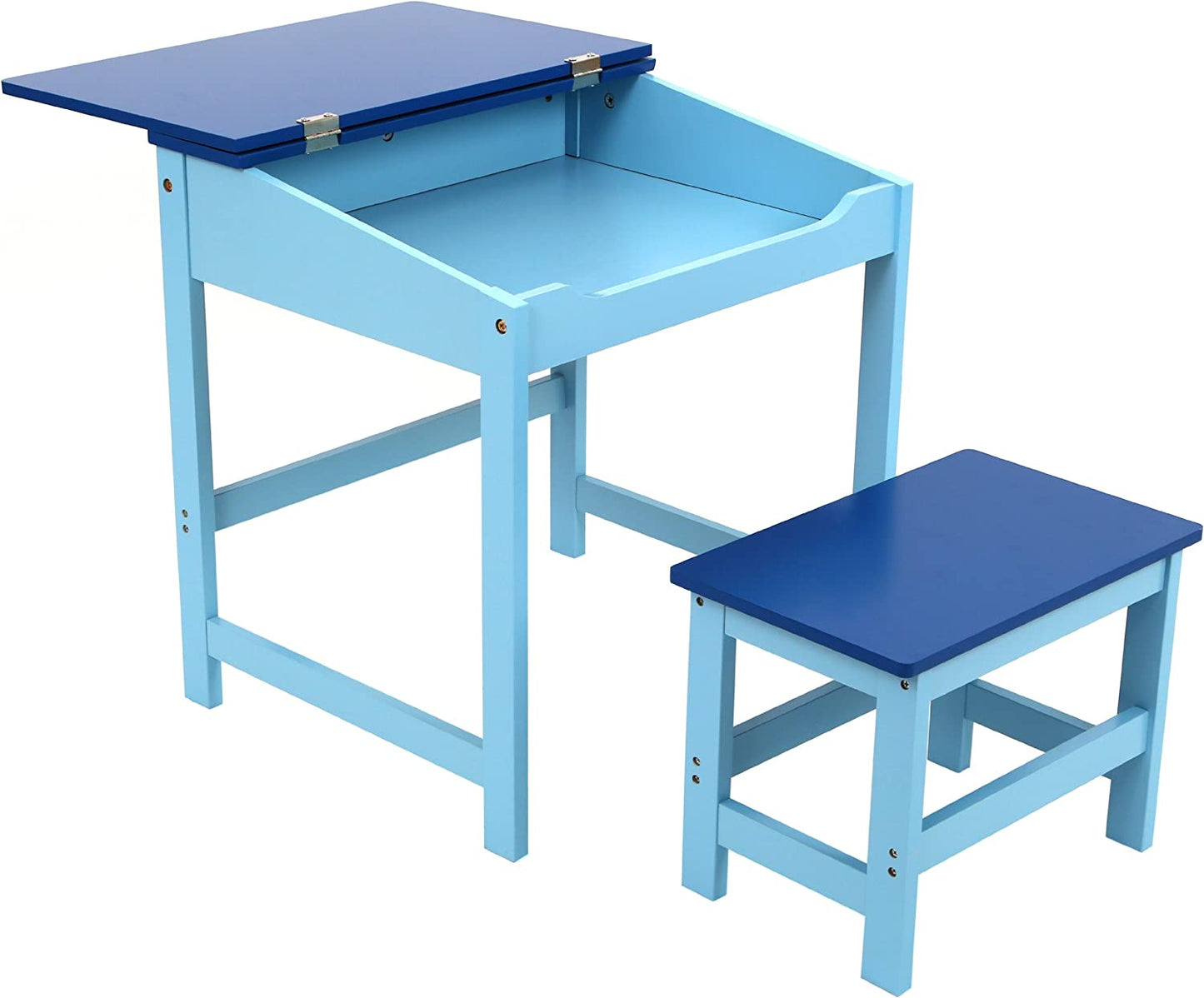 Children'S Desk and Stool Set - Blue