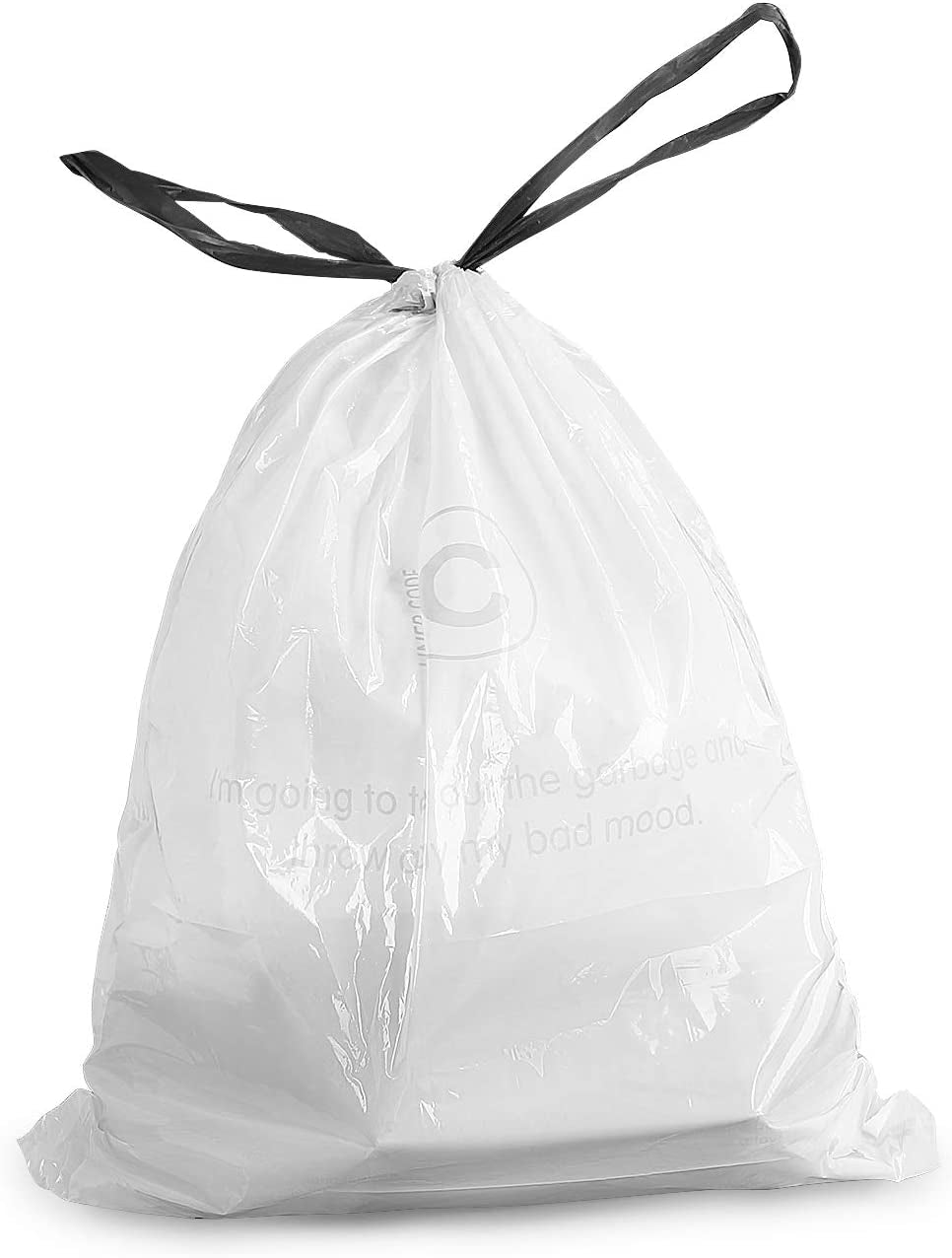 10L - 15L Bin Bags Liners Drawstring Trash Bag, Handle Waste Bags, 60 Garbage Bag, Super Strong, Anti-Drip Unscented, 47 × 54 Cm