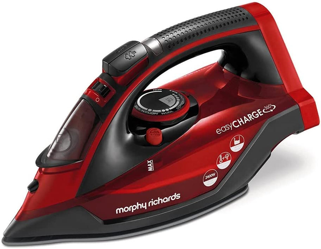 303250 Cordless Steam Iron Easycharge 360 Cord-Free, 2400 W, Red/Black