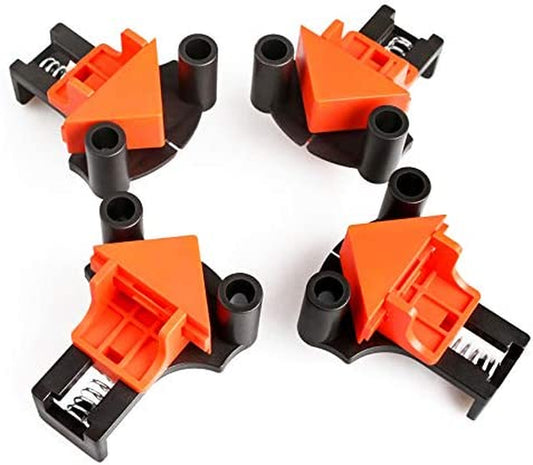 Wood Corner Clamps for Woodwork, 4Pcs/Set Multi-Angle 60/90/120 Degree Spring Fixer, DIY Wood Hand Tool, Suitable for Woodworking, Drilling and Cabinet Making