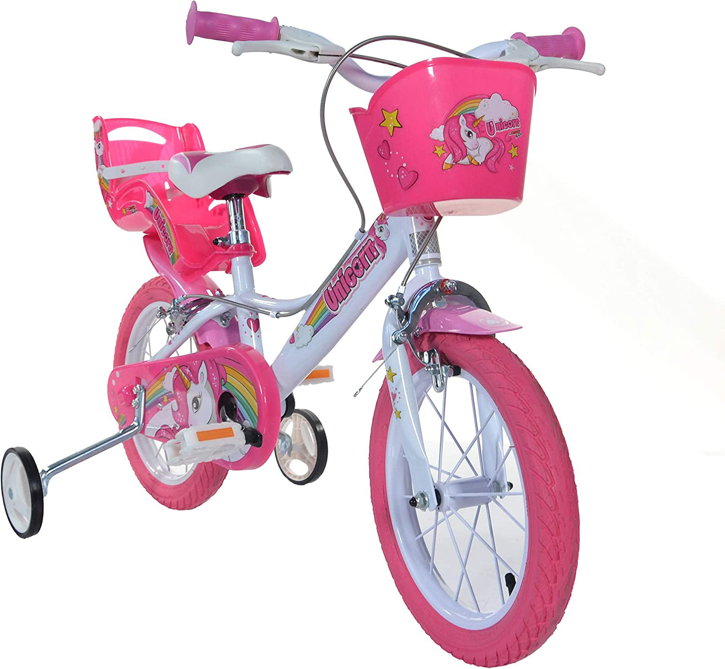 144R-UN Unicorn 14" Bicycle 14'', White & Pink