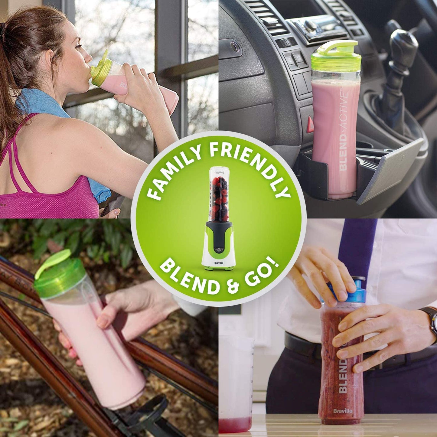 Blend Active Personal Blender & Smoothie Maker | Colourmix Family | 4 X Portable Blending Bottles (600 Ml | 300 Ml) | 300 W [VBL240]