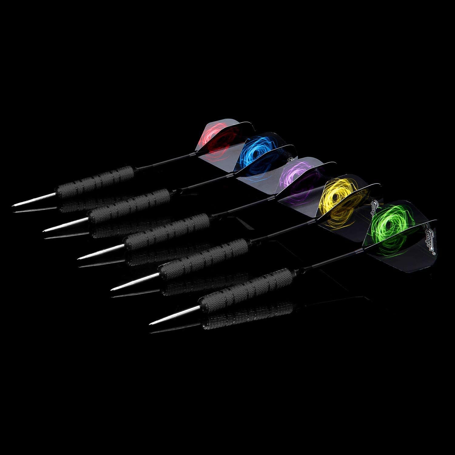 Cyeelife Steel Tip Darts 20/30/34/40G with 16 Flights+Sharpener+Tool+Protectors+12 Aluminium Shafts with Rubber Rings for 4 Beginners Home Darts