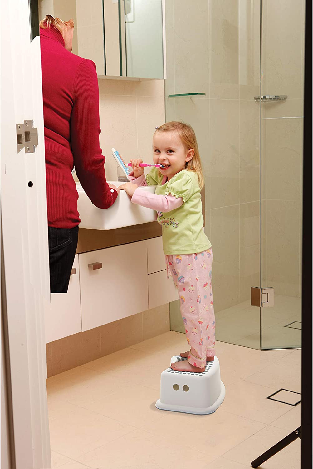 Step Stool Grey Dots, Toddler Potty Training Aid with Non Slip Base - Model F673