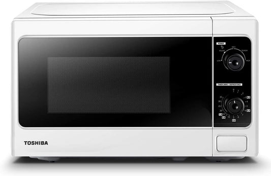 800W 20L Microwave Oven with Function Defrost and 5 Power Levels, Stylish Design – White - MM-MM20P(WH)