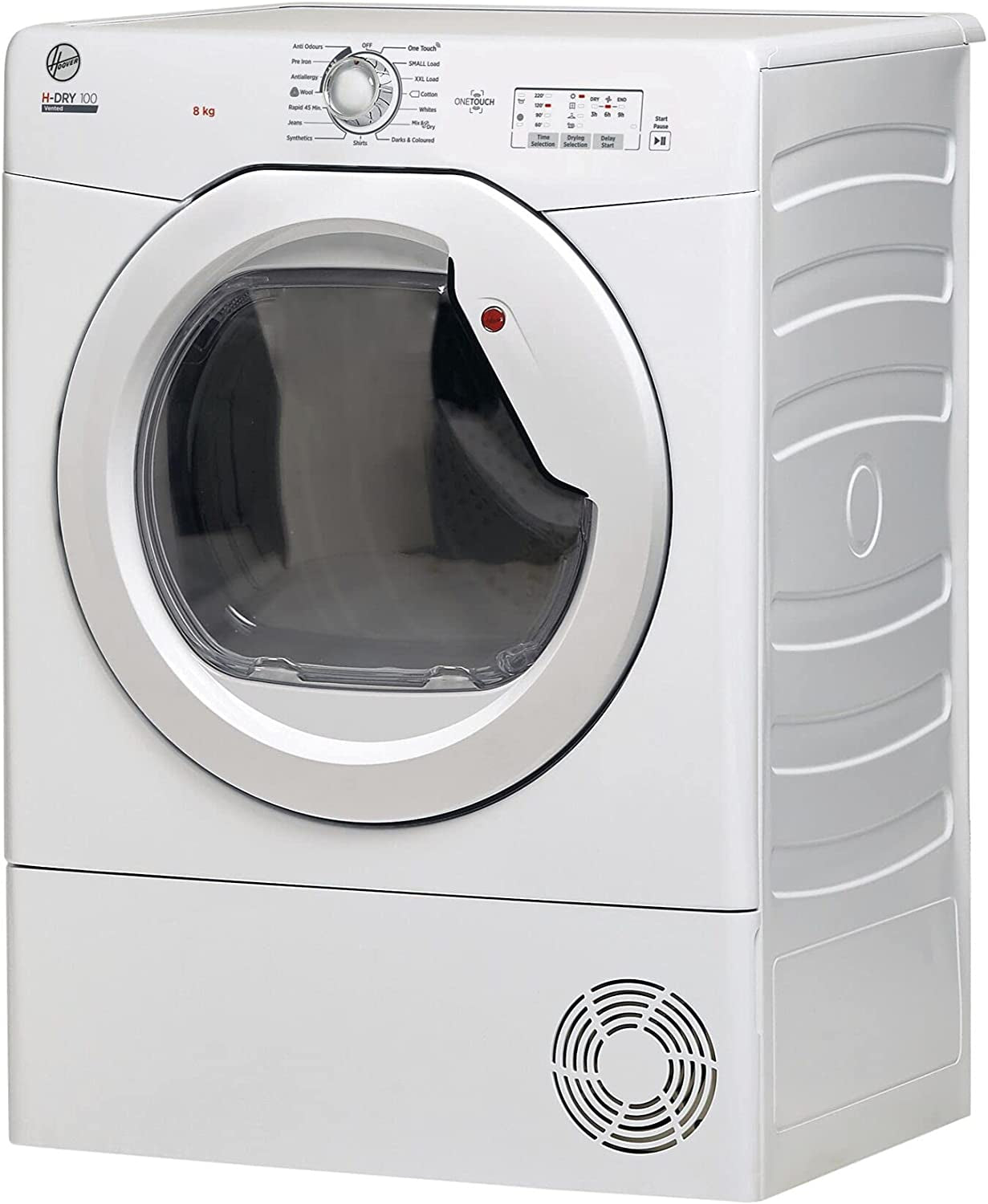 Hoover HLEV8LG 8Kg Vented Tumble Dryer, White, LED Display