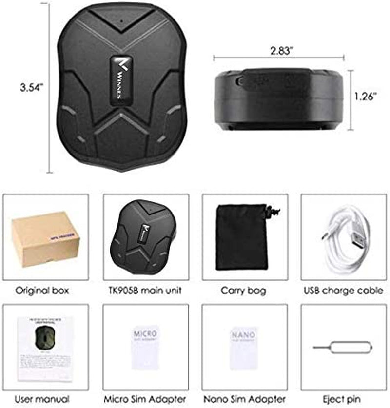 GPS TK905 Strong Magnetic GPS Tracker 3 Months Standby Rechargable Tracker for Vehicle Car Truck Real Time Positioning anti Theft Tracking Device Waterproof GPS Locator
