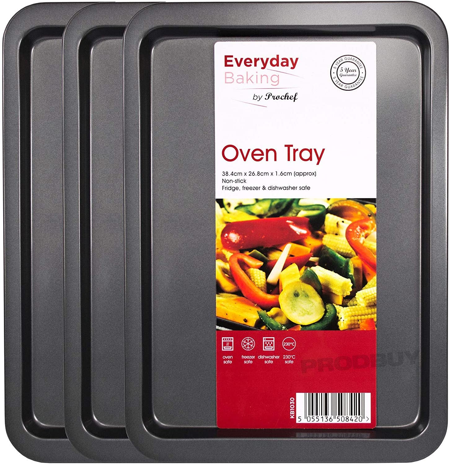 Brand Non-Stick Baking Tray Sets (3 X Oven Trays)