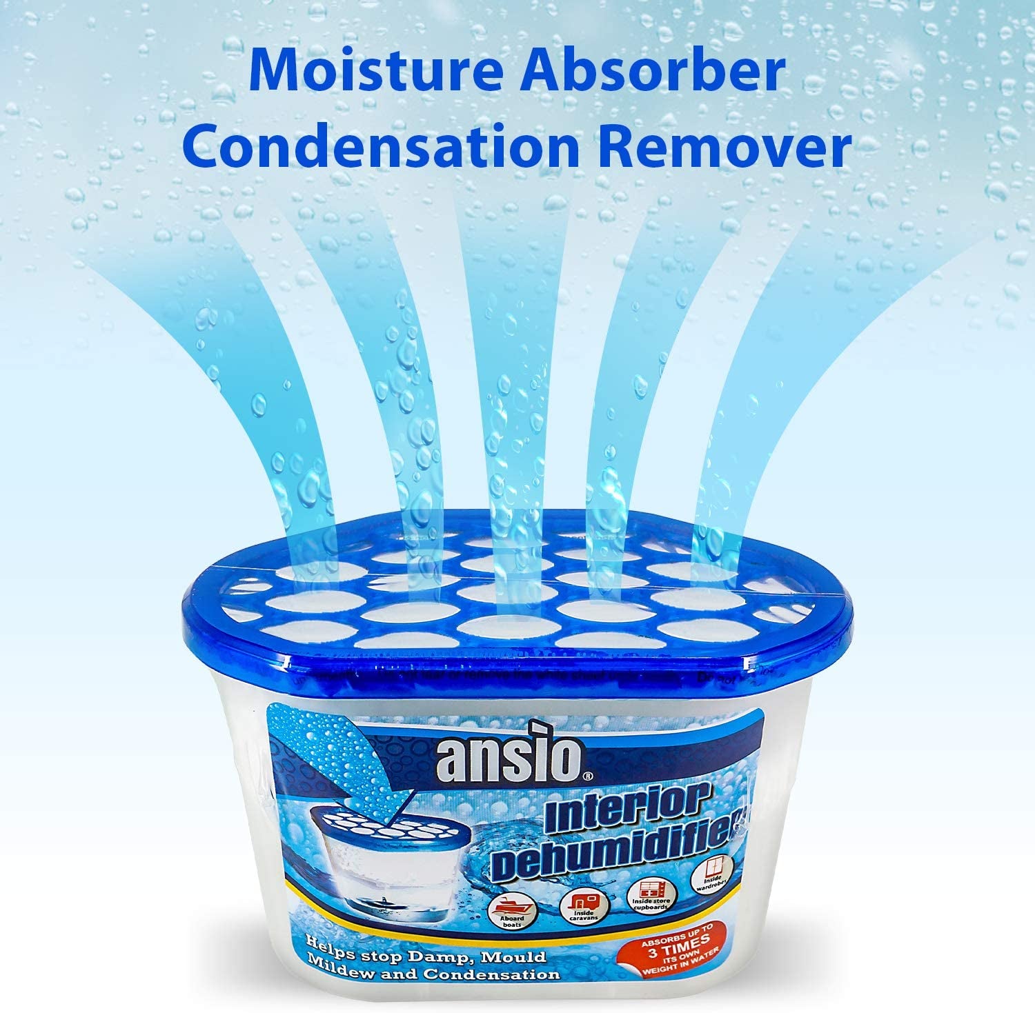 Dehumidifier Condensation Remover Moisture Absorber Dehumidifiers for Damp, Mould, Moisture in Home, Kitchen, Wardrobe, Bedroom, Caravan, Office, Garage, Bathroom, Basement (Pack of 5)