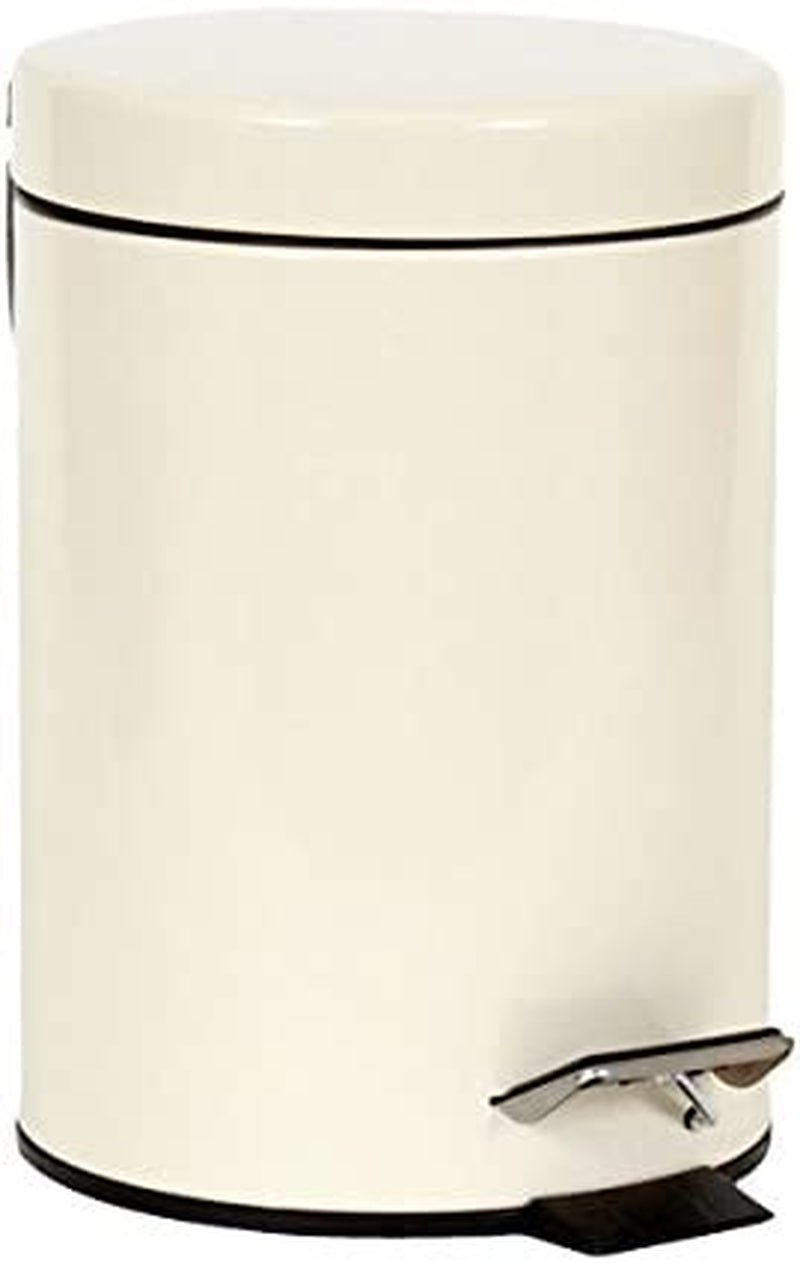 3 Litre Stainless Steel Pedal Bin for Kitchen Bathroom Toilet Rubbish Tray (Cream 3 Ltr Bin)