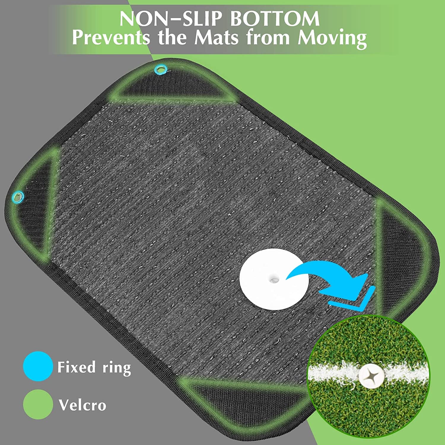 Golf Mats, Turf Golf Hitting Mat, 14.5"X10.6" Portable Mini Golf Hitting Mat, Professional Golf Fairway Strike Hitting Mat for Garden/Backyard, Indoor & Outdoor