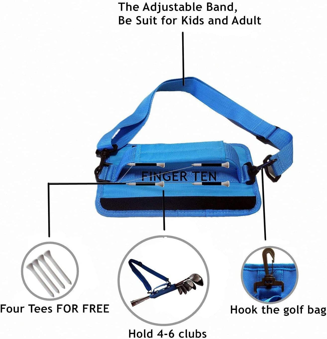Golf Club Bag Mini for Men Women Kids Driving Range Course Practice, Golf Pencil Bag with Shoulder Straps Sleeves Lightweight Durable Fashion Color Black Blue Pink for Golf Training