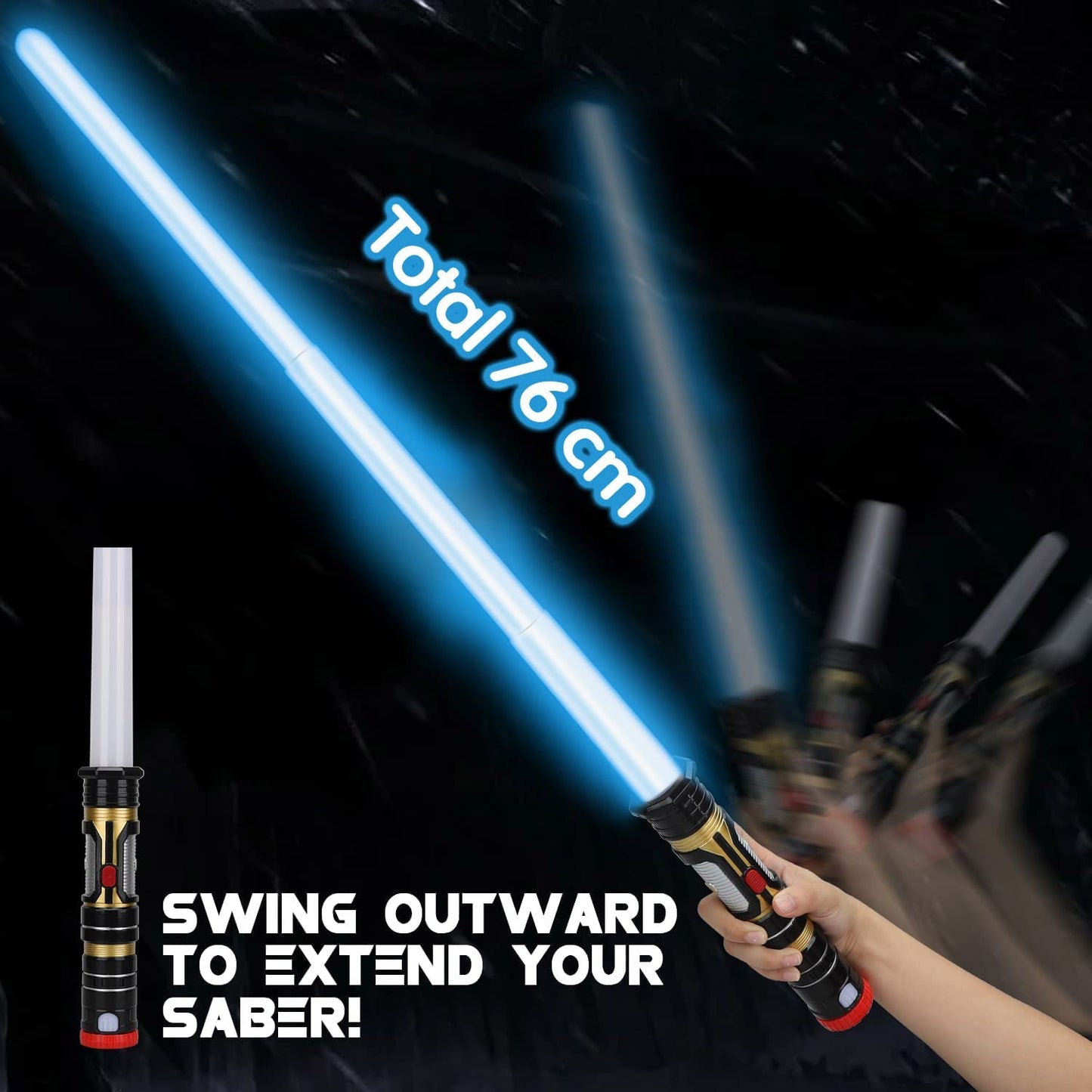 Light Saber Kids - Light up Saber with Sound- 3 Colors Changeable Retractable Lightsaber Sword Toys for Boys Kids Gift Party Favors - 1 Pack